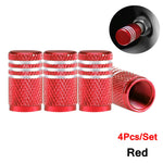 DSYCAR 4Pcs Silver Aluminum Knurling Tire Valve Stem Caps | US Schrader Compatible alternate view