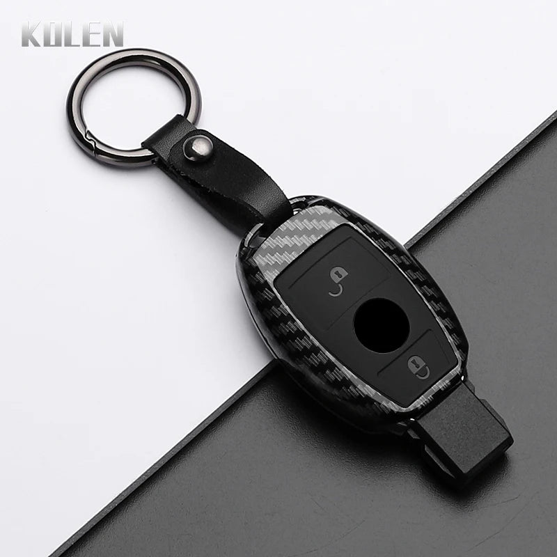 ABS Carbon Fiber Style Car Key Case Cover For Mercedes Benz A B C E Class GLS GLA GLK GLC CLS CLA AMG W204 W205 W212 W463 W176