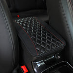 Car Armrest Cover Mat Universal PU Leather Ethnic Style Print Waterproof Non Slip Stor close-up view