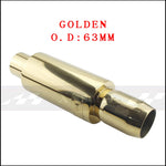 Universal Stainless Steel Exhaust Pipe Muffler | 51-63mm Inlet 89mm Flat Outlet close-up view