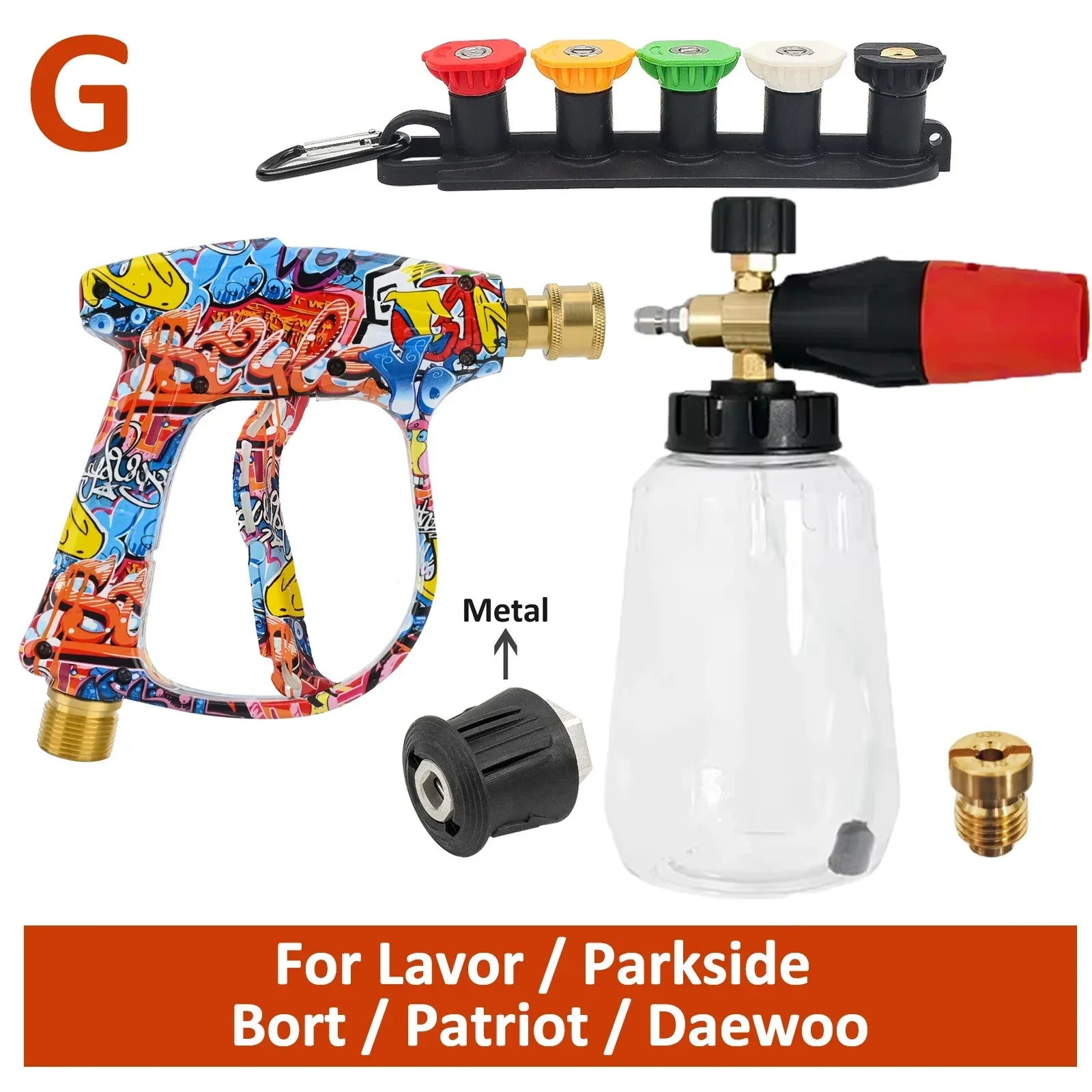Graffiti Design High Pressure Washer Gun | 4350PSI Multi-Functional Tool with Foam Bo alternate view