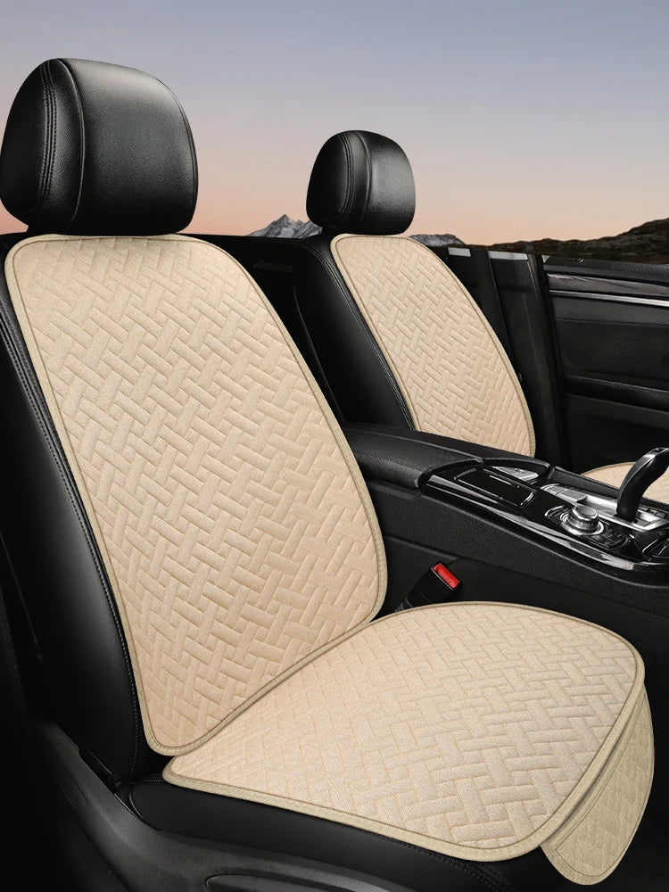 Car Seat Cushion, All Season Universal Linen Car Seat Cushion Cover, Anti Slip, Wear- lifestyle view