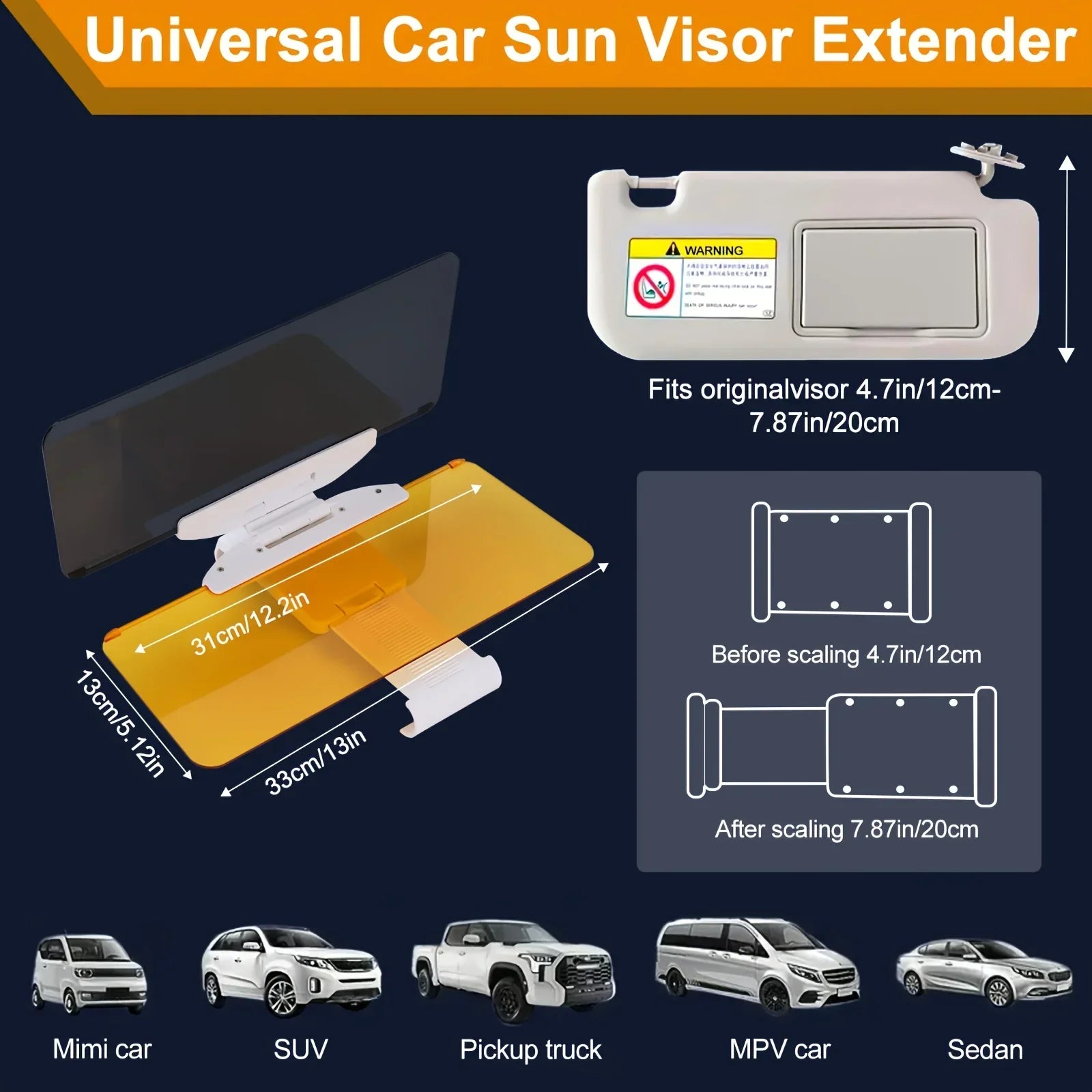 1pc Driving Goggles Cover,Car Day And Night Sun Visor, Folding Pull Up Model, Car Sunscreen Anti-UV Anti-glare Sun Visor