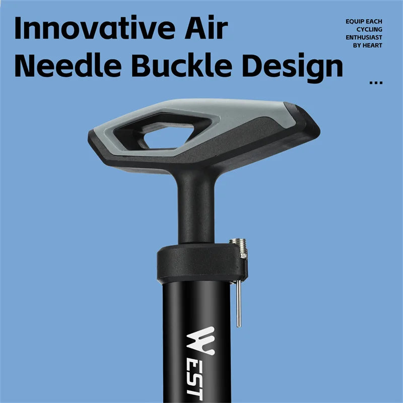 WEST BIKING Portable Ball Pump | 40PSI Hand Pump with Inflation Needle additional angle