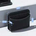 3-Pocket PU Leather Car Storage Bag Organizer with Mesh Net additional angle