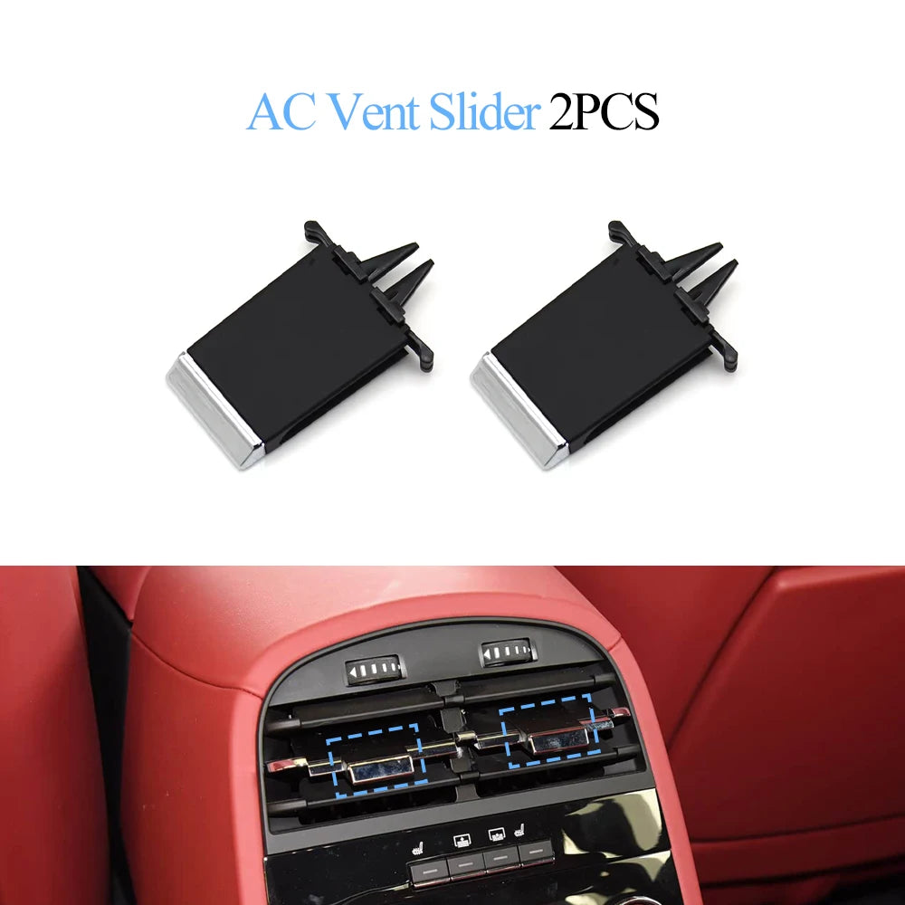 M156 Car Rear AC Vent Assembly Grille Outlet Cover Panel Slider Clip Repair Kit For Maserati Quattroporte 2013-2020 670011357