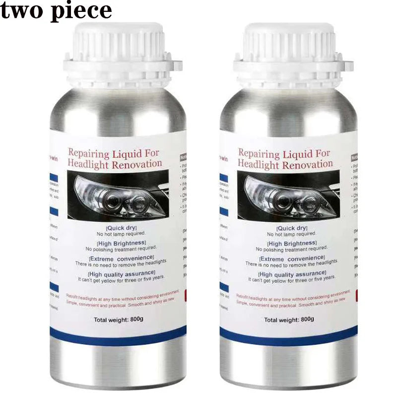 2PCS Car Headlight Liquid Polymer Polish 800ML Car Headlights Polishing Renovation Repair Liquid Light Restoration Besteam Auto Part