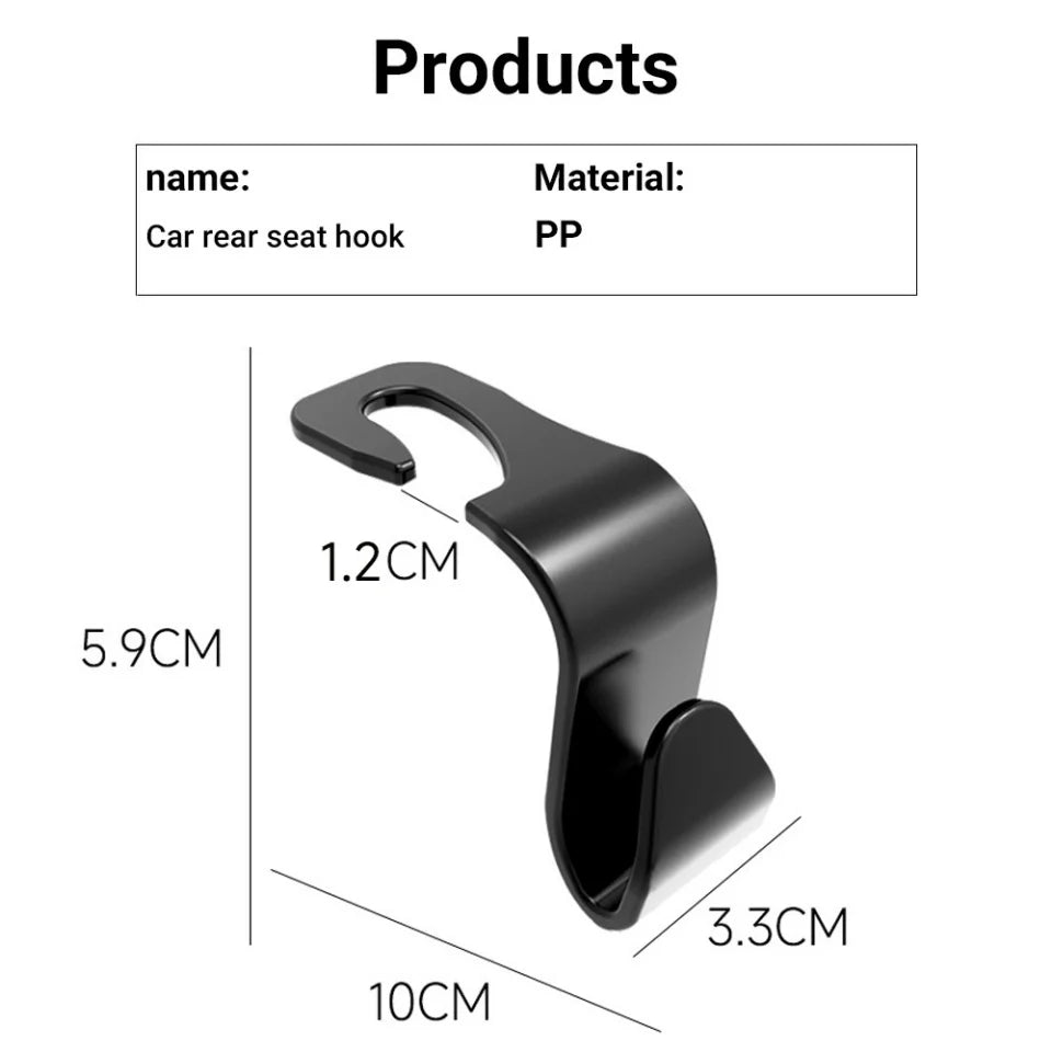 Car Seat Back Hook Universal Car Single Hook Hanger Headrest Storage Hanger Clip Hi additional angle