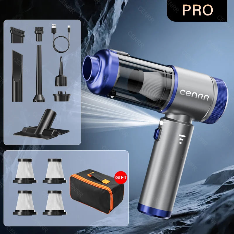 CENRR 998000PA Mini Cordless Car Vacuum Cleaner | Portable Handheld with Blower detail view
