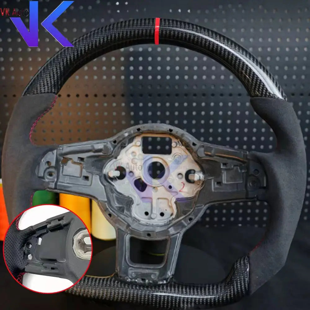 Carbon Fiber Customized Steering Wheel leather Alcantara For Tiguan Passat VW Golf MK7 7.5 GTI GTD GTE 2013-2020 GTI