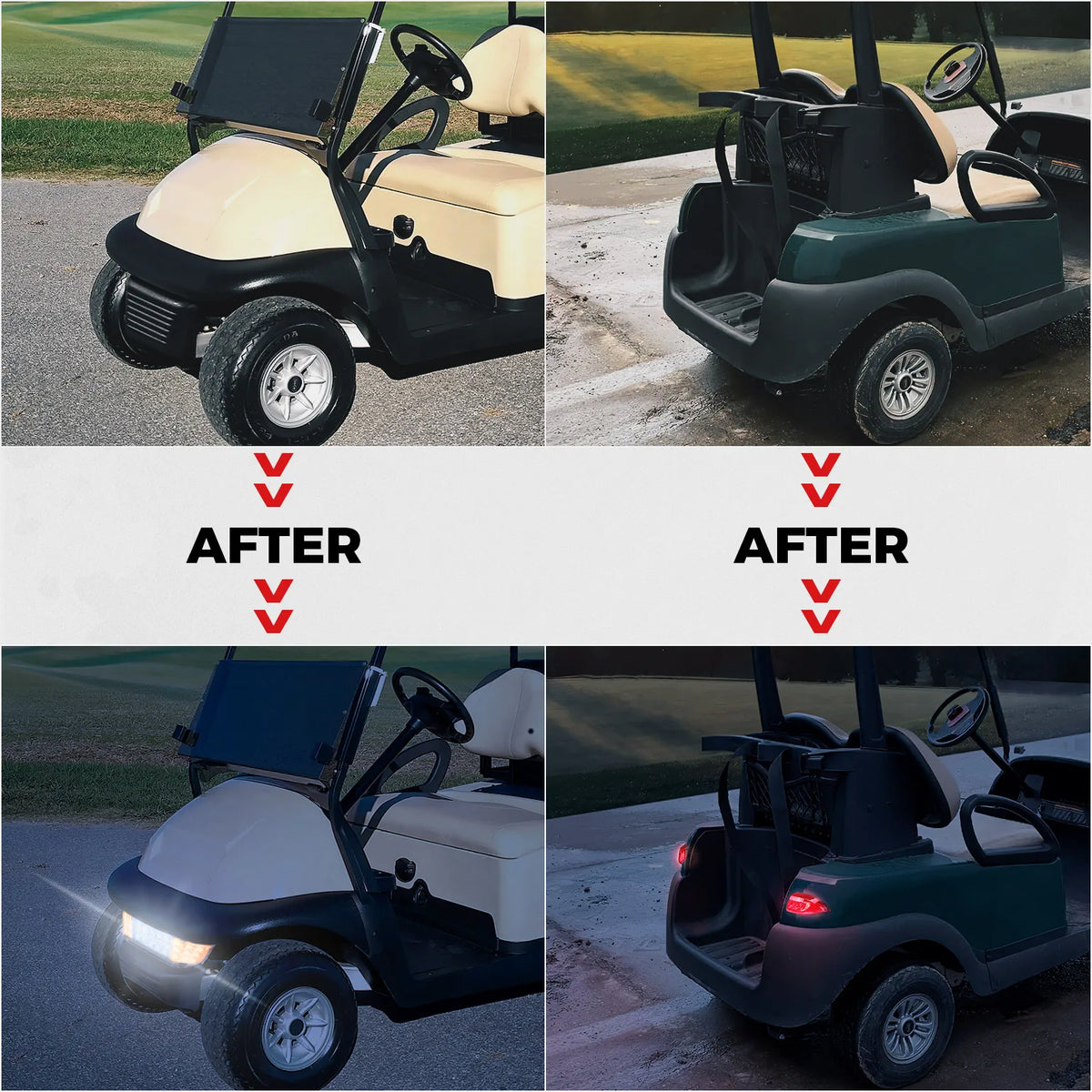 Golf Cart Upgrade Street Legal Headlight Kits Brake Turn Signal Tail Light Horn for Cl close-up view