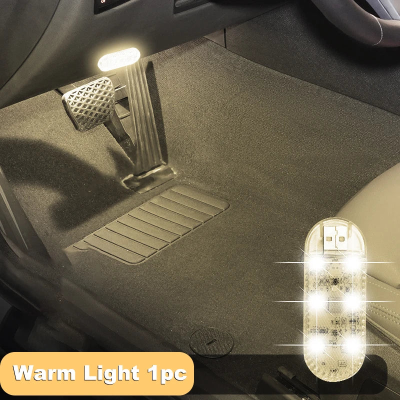 LED Car Mini Touch Light USB Charging Portable Auto Roof Ceiling Reading Night Lamp Wire detail view