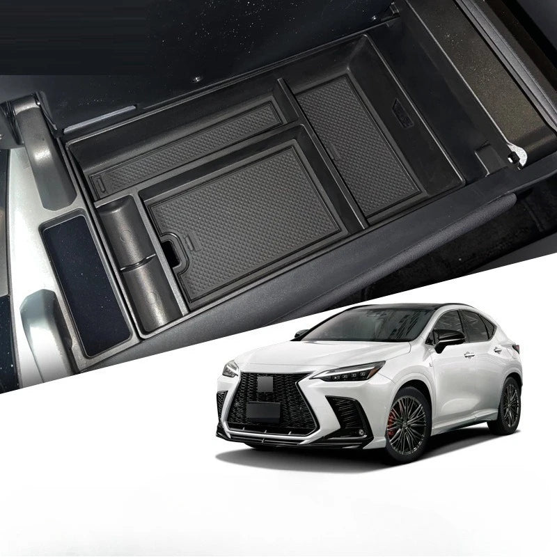 Center Console Organizer Tray for Lexus NX RZ 2022-2025 Armrest Storage Box with Non-Slip Mat Drop-i