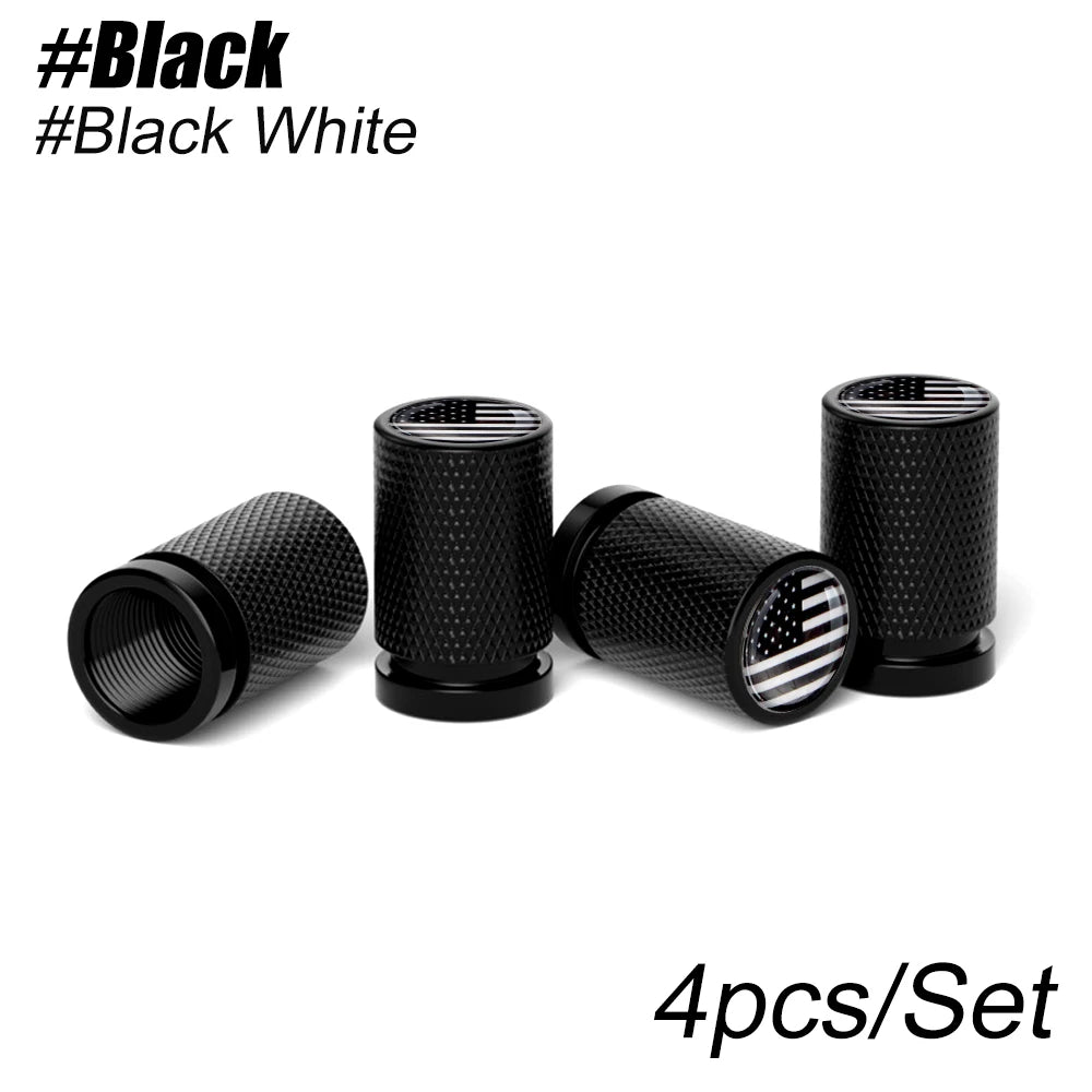 4Pcs American Flag Car Valve Stem Caps | Universal Tire Dust Caps for Cars, SUVs, T additional angle