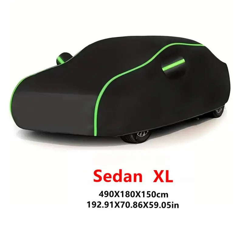 Universal Car Cover with Reflective Strip | Black Outdoor Dust and Snow Protection alternate view
