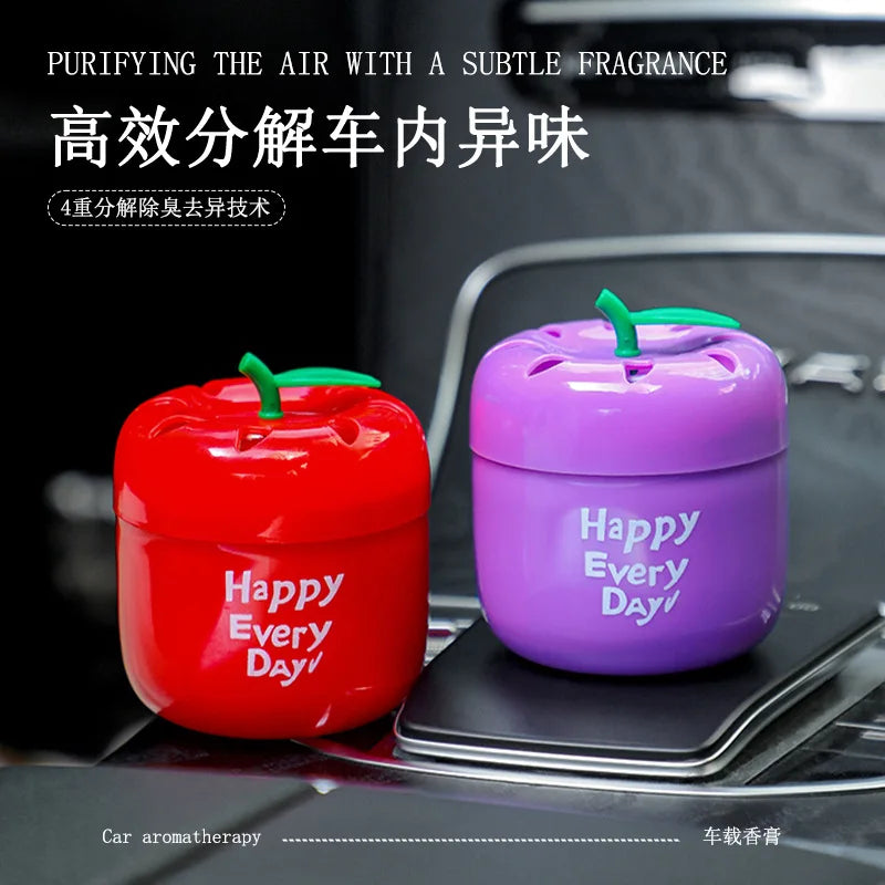 Apple Car Fragrance Decoration Car Air Freshener Fruit Flavor Solid Fragrance Decoration