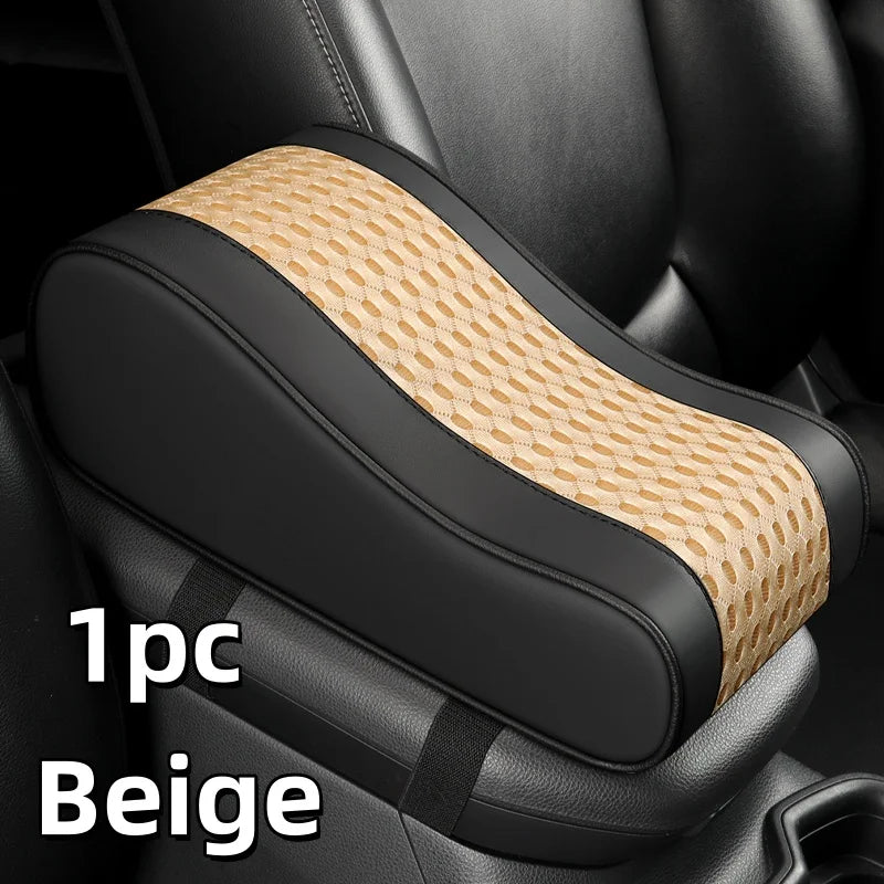 Thick Mesh Curved Car Center Console 7cm Heightening Pad Armrest Protection Pad with Storage and Comfortable Driving Interior