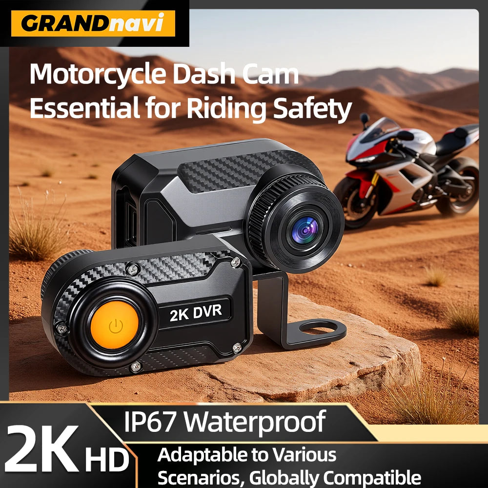 Motorcycle Dash Cam 2K 30fps WiFi | Helmet Driving Recorder