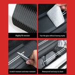 New Universal Imitation Carbon Fiber Leather Car Door Sill Protection Strip Tough A additional angle