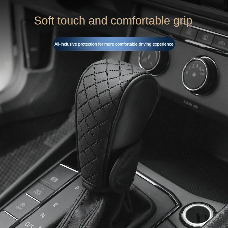 High Quality Car Shift Handle Cover PU Leather Non-slip Wear-resistant Universal Car Automatic Gear