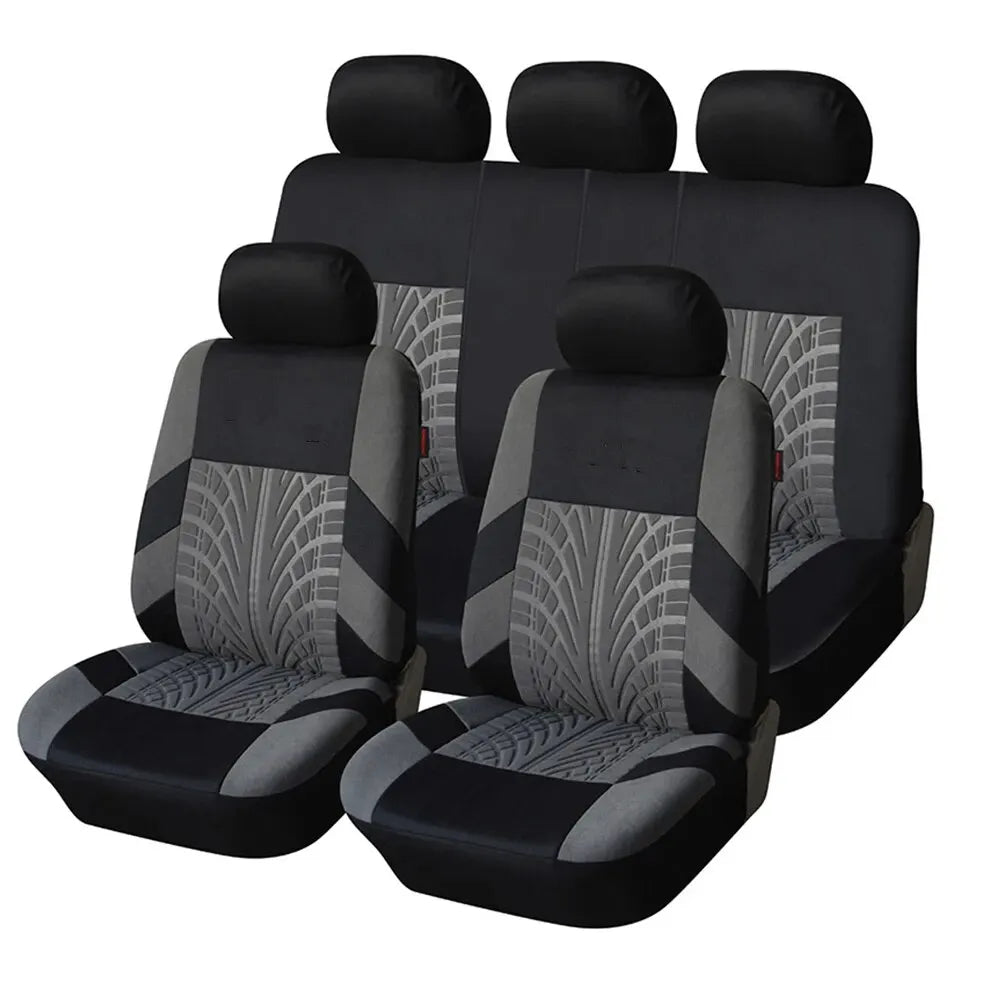 Car Seat Covers Full Set Front Split Rear Bench For Car Universal Cloth SUV Sedan Van Automotive Int