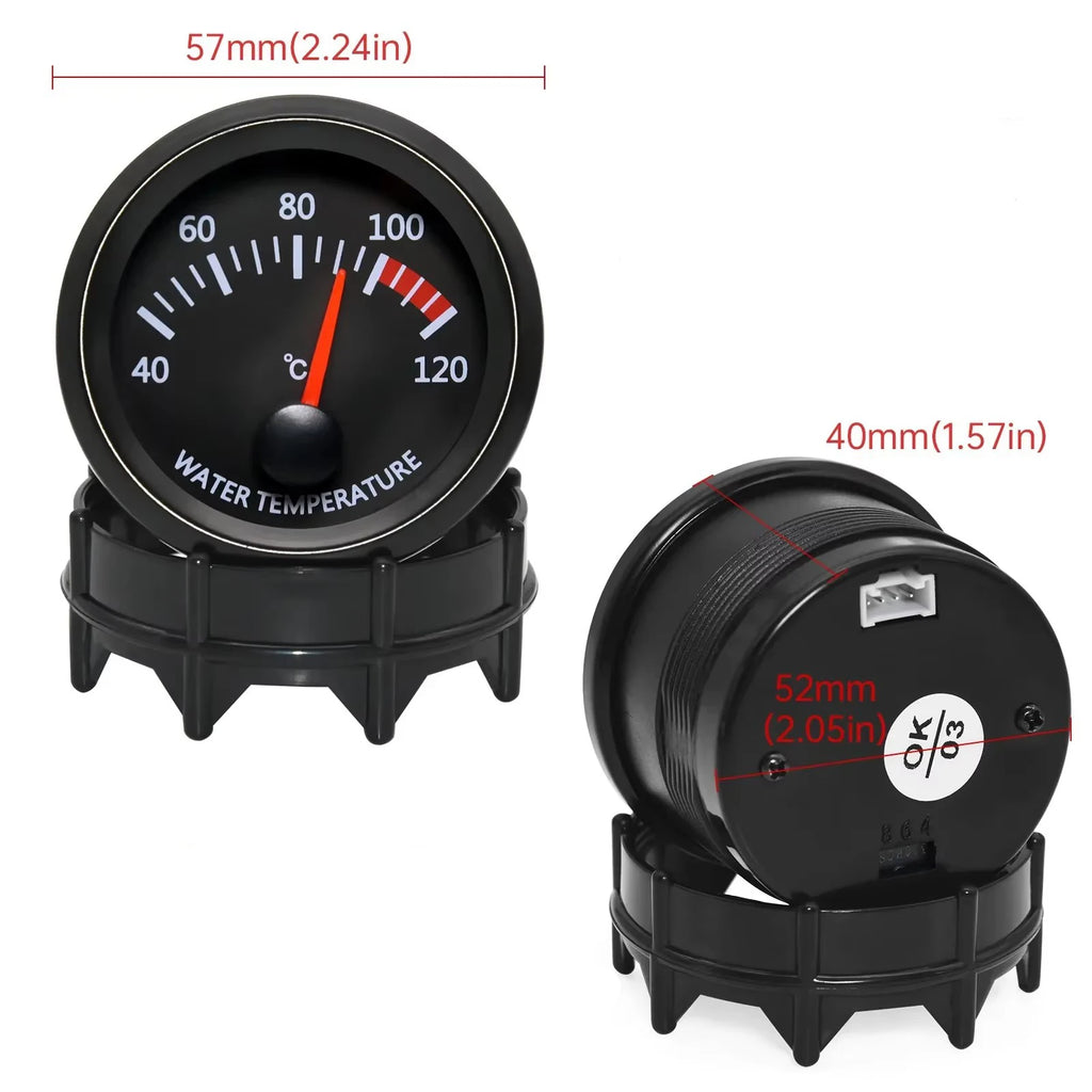 12V 52mm Car Gauge Water Temp Oil Temp Voltmeter Oil Press BAR/PSI Vacuum Boost Gauge Air Fuel Ratio EGT Gauge With Sensor