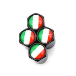 DSYCAR 4 Pieces Italy Flag Car Tire Valve Caps | Aluminium Alloy Airtight Stem Covers lifestyle view