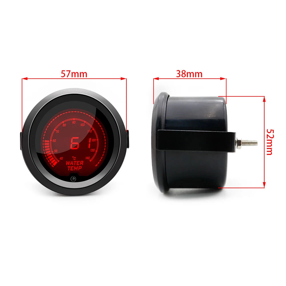 52mm Car Gauge Set | 7 Color LCD Digital Display Tachometer Boost Water Temp Oil Temp Oi detail view