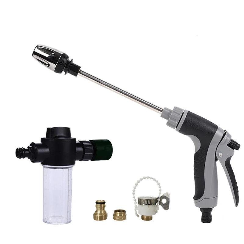 High-Pressure Car Wash Water Gun | Alloy Long Pole with Rubber Handle for Household Use detail view