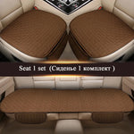 Flax Car Seat Cushion Pad Thick Fiber Filled Seat Cover lifestyle view