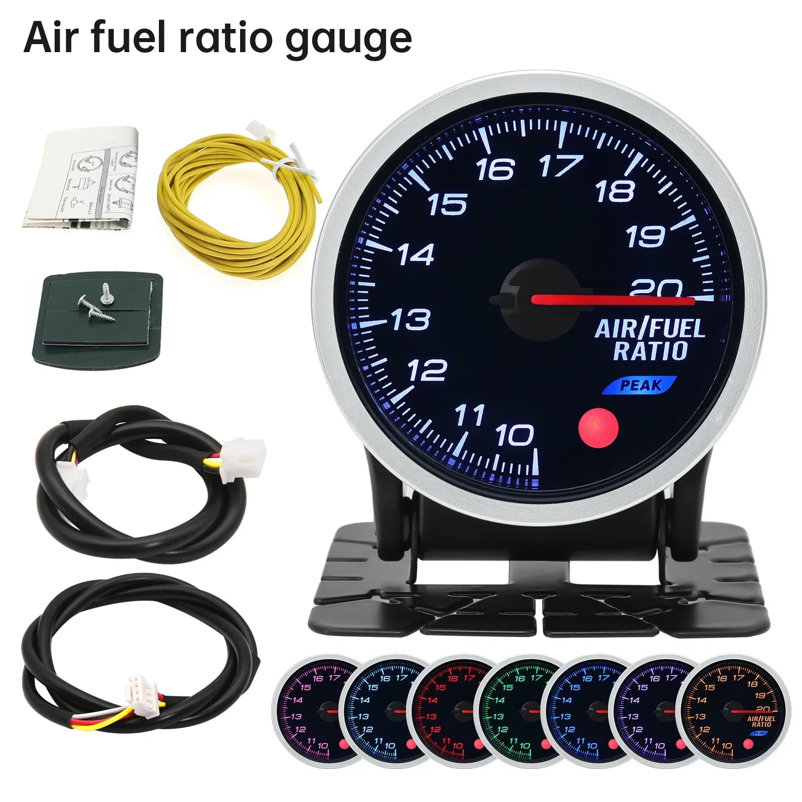 2 Inch 52mm Smoke Lens Turbo Boost Gauge | 8 Color Backlight Car Gauge with Sensor detail view