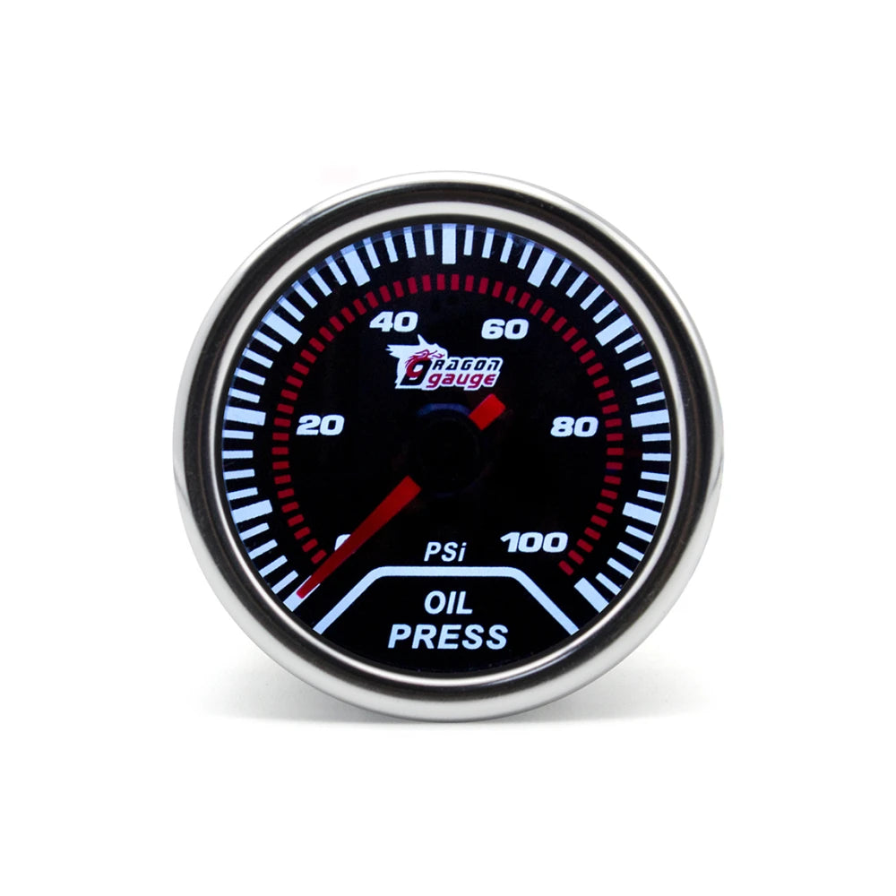 52mm 12V Car Gauge Set | Turbo Boost Oil Temp Water Temp Tachometer close-up view