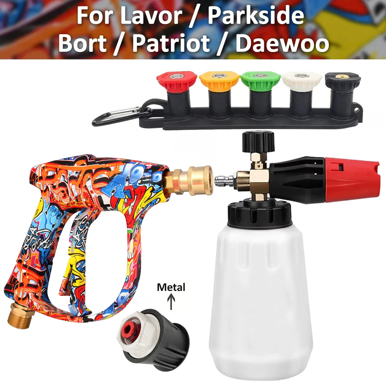 Foam Cannon Kit for Karcher Nilfisk Parkside Bosch | High Pressure Washer Quick Connect detail view