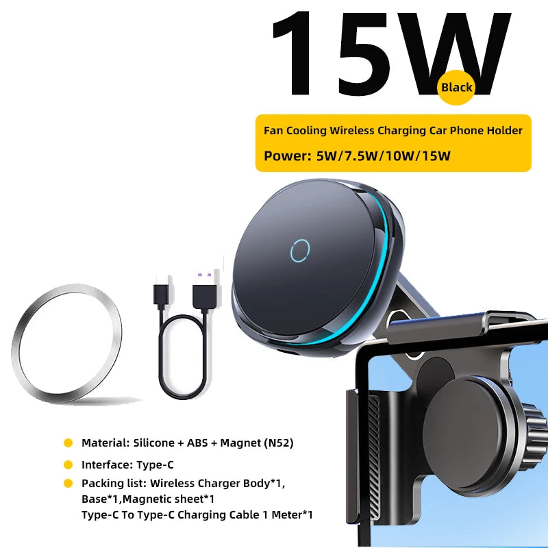 TEEQ Magnetic Wireless Car Phone Mount for Tesla Model Y Juniper 2025 Model 3 Highland 2 detail view