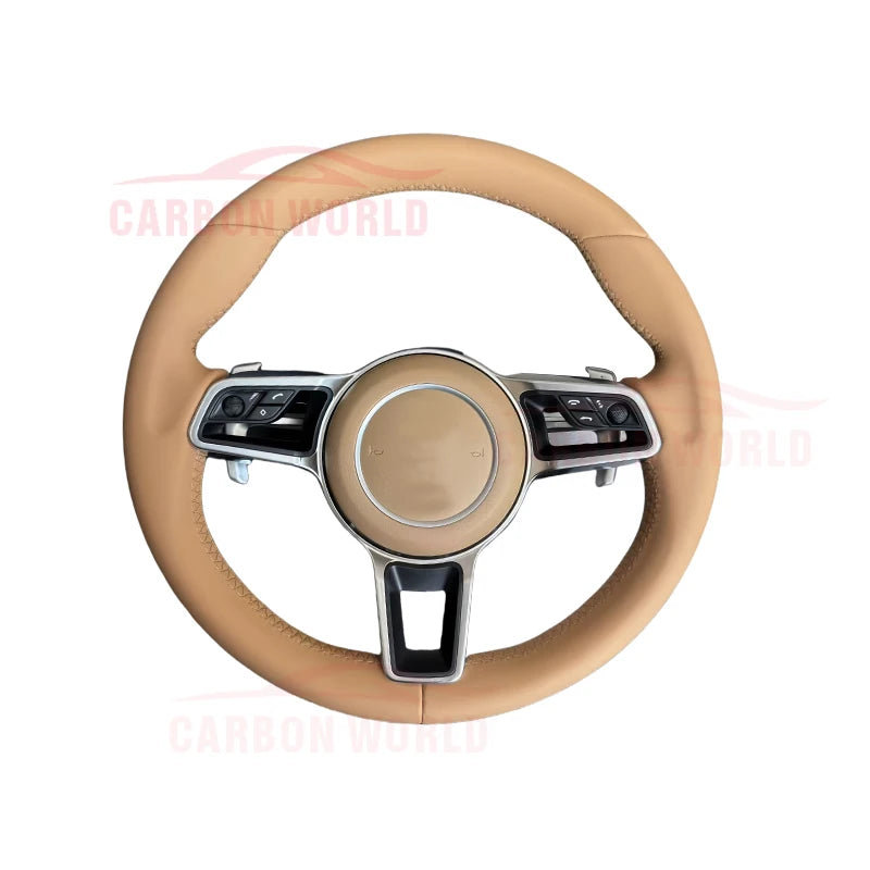Customized Leather Car Steering Wheel For Porsches 911 996 Cayenne 958 718 Boxster 918 Cayman Macans Panamera Taycan GT RS 970