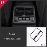 Carbon Fiber Car Interior Gear shift buttons Panel Door Armrest Reading Light Cover Trim Stickers Accessories for Audi A4 A5 B9