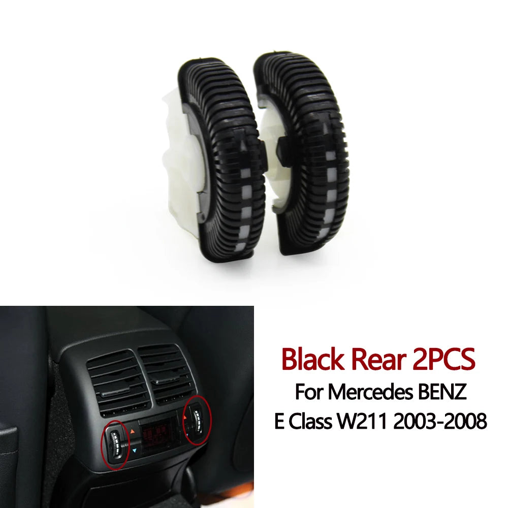 2PCS Set Car Front Rear Air Conditioning AC Vent Rolling Wheel For Mercedes BENZ E Class W211 E220 E280 E320 E350 E55