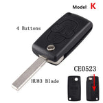 2 / 3 / 4 Buttons Remote Key Case Fit for Peugeot 207 307 308 407 607 807 Citroen C2 C close-up view