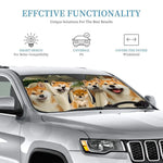 Shiba Inu Dog Driving Car Interior Front Windshield Sun Shade,Auto Accessories Sunshade detail view