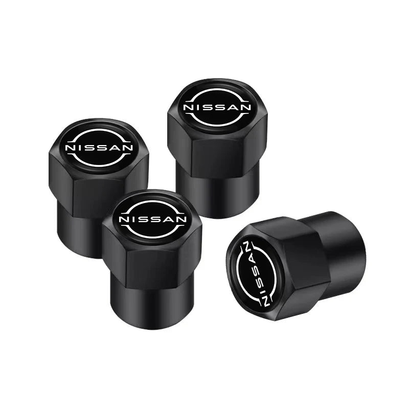 4Pcs Metal Tire Valve Stem Caps for Nissan Models | Universal Car Accessories lifestyle view