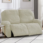 1/2/3 Seater Split Recliner Sofa Covers Solid Color Elastic Chair Cover with Side Pocket Removable Armchair Slipcover for Home