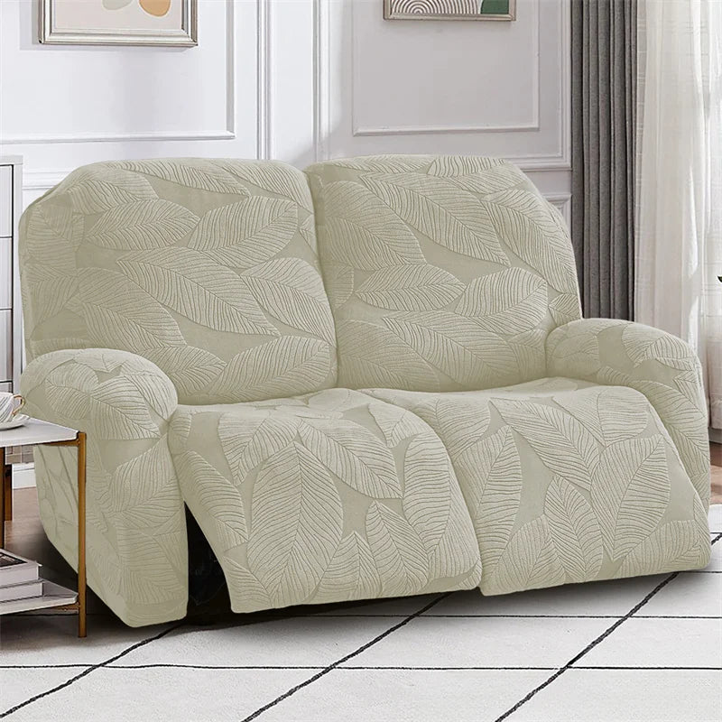 1/2/3 Seater Split Recliner Sofa Covers Solid Color Elastic Chair Cover with Side Pocket Removable Armchair Slipcover for Home