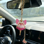 Fashion Angel Girl Car Interior Decoration, Exquisite Diamond Inlaid Car Rearview Mirror  Pendant Accessories Gift Hanging