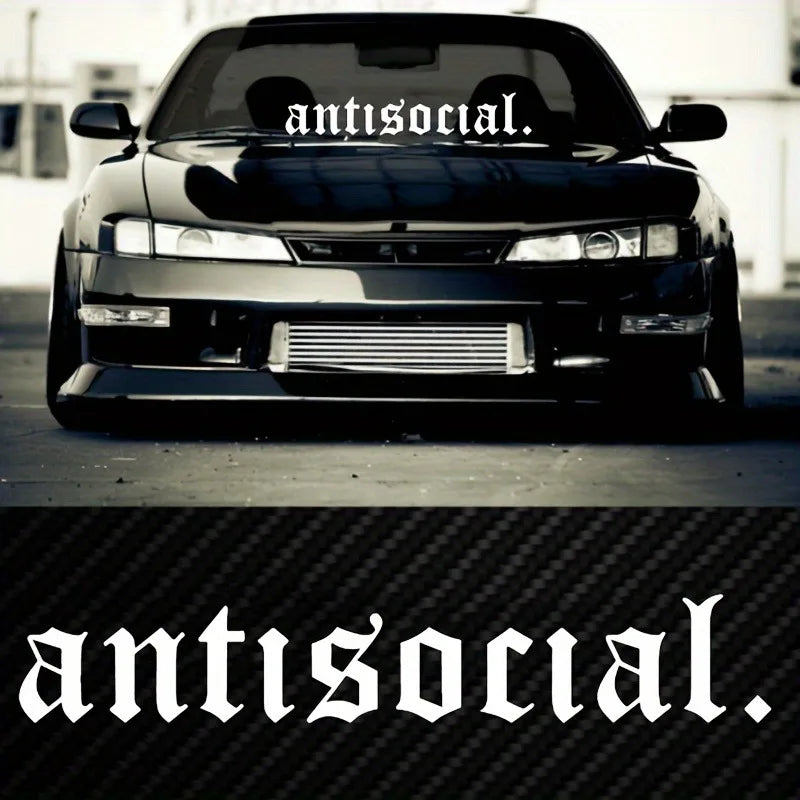 Car-Styling Antisocial Stickers On The Car Vinyl Decal Decorate Sticker Waterproof Fas close-up view