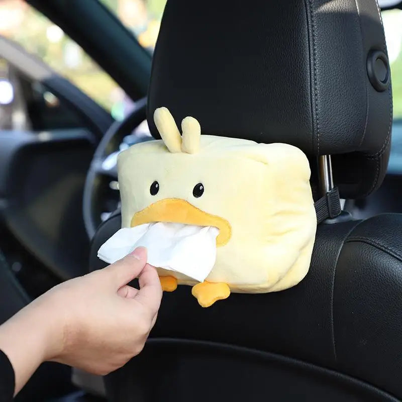 Cute Cartoon Short Plush Tissue Box Holder Car Armrest Backseat Tissue Cover Auto Int alternate view