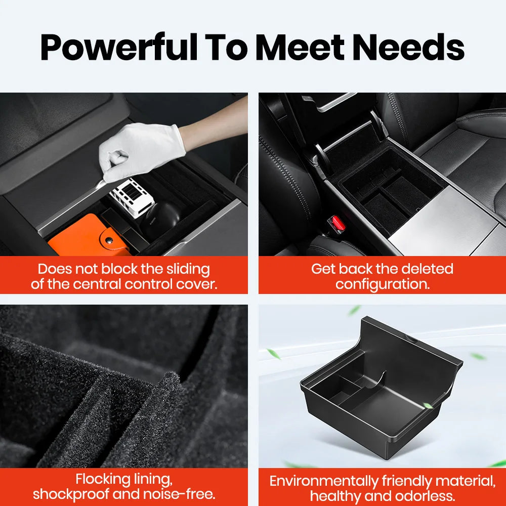 YZ Tesla Model 3 Highland 2024 Model Y Juniper 2025 Storage Box Center Armrest Hidden lifestyle view