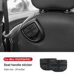 Leather Car Rear Seat Back Handle Decal Cover Protective Sticker For Mini Cooper R56 R55 F56 F57 Interior Decorative Accessories