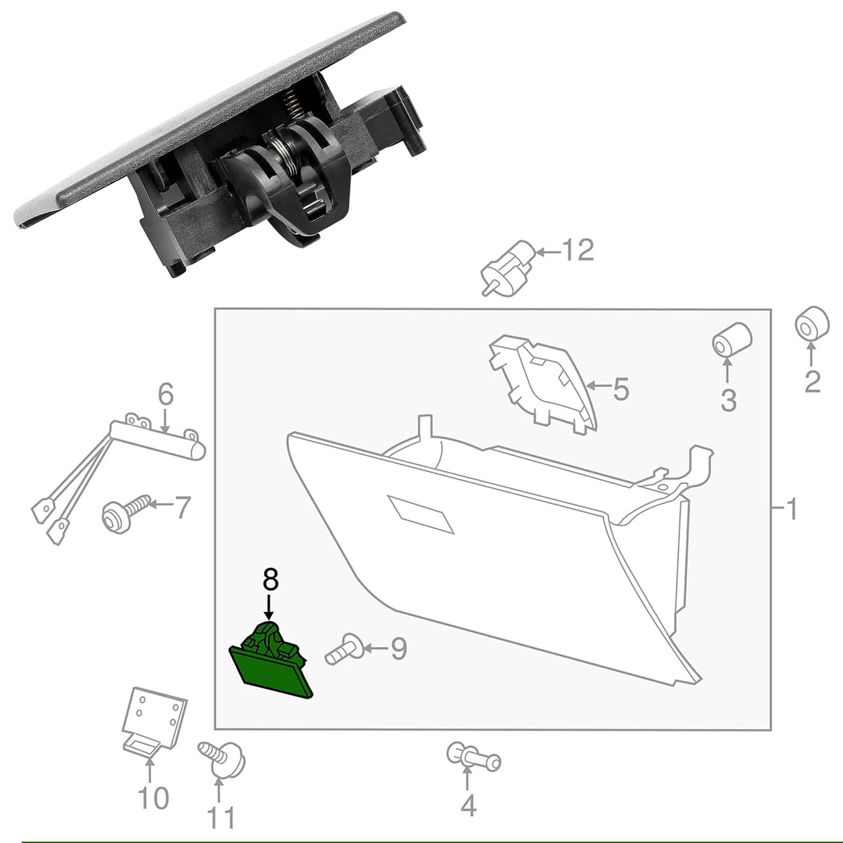 Car Glove Box Lock Latch Handle For Ford F-150 250 Lincoln MKX 2009 2010 2011 -2014 C lifestyle view