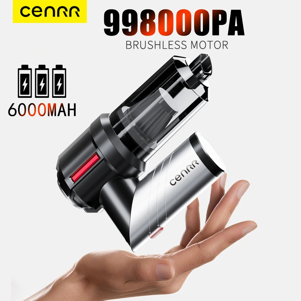 CENRR Mini Cordless Car Vacuum Cleaner | 998000PA Portable Handheld Vacuum with Blower