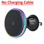 Magnetic Car Wireless Charger RGB For iPhone 12-15 Series | Vent Clip close-up view